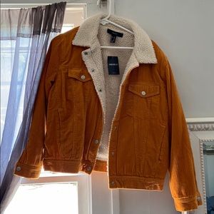 Golden corduroy fur coat